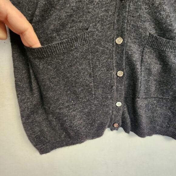 BCBGMAXAZRIA Hooded Cardigan Sweater Women M Gray Wool Cashmere Angora - Picture 5 of 13